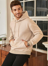 Mens Casual Cotton Hooded Collar Drawstring Hoodies